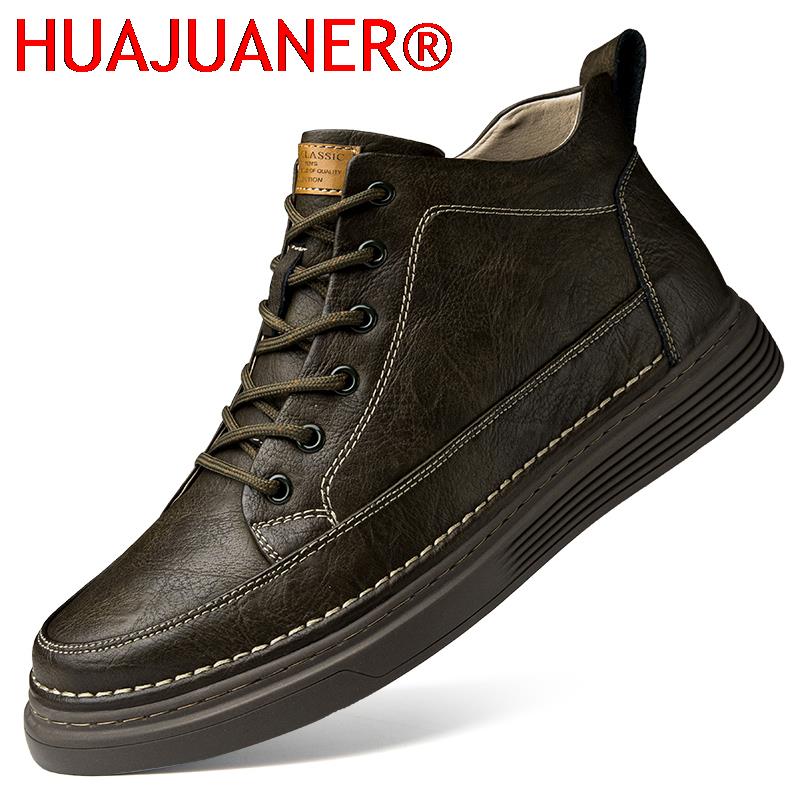 Sewing Nylon - Spring Autumn Mens Genuine Leather Ankle